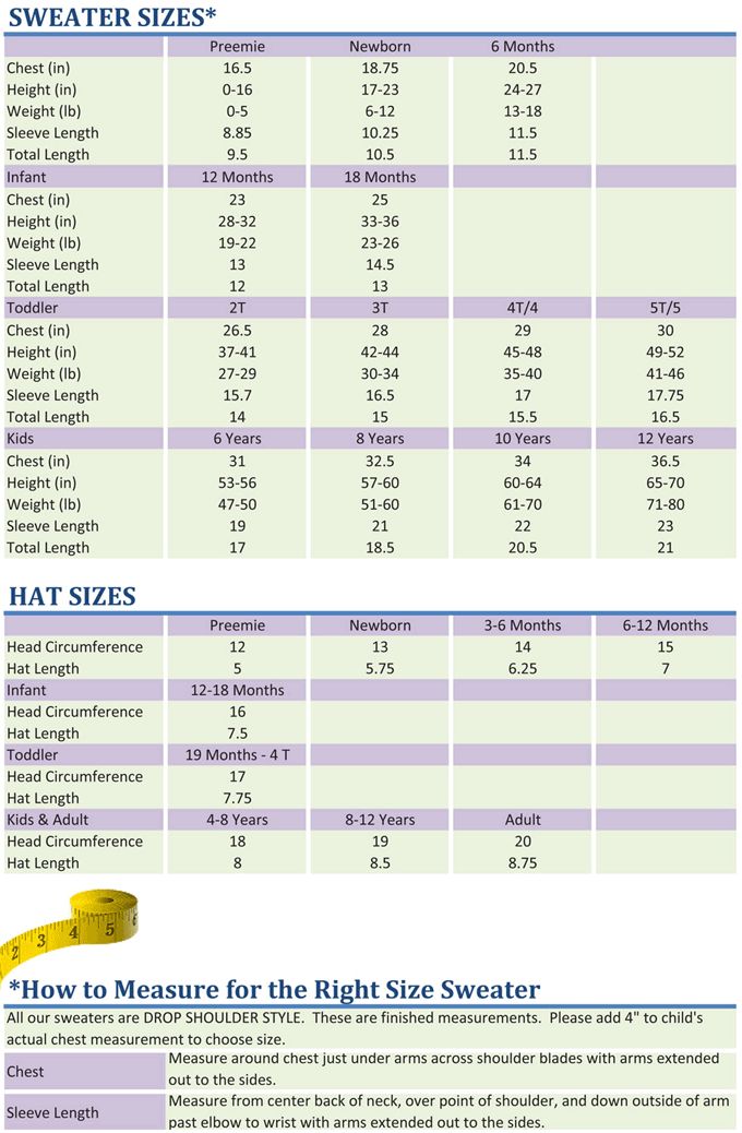 Size Chart Personalized Baby Sweaters Handmade Baby Clothes Babies Custom Knit Personalized Sweaters And Gifts For Infants And Children Crochet Size Chart Personalized Baby Sweaters Handmade Baby Clothes Babies Custom Knit Personalized Sweaters And Gifts For Infants And Children Crochet