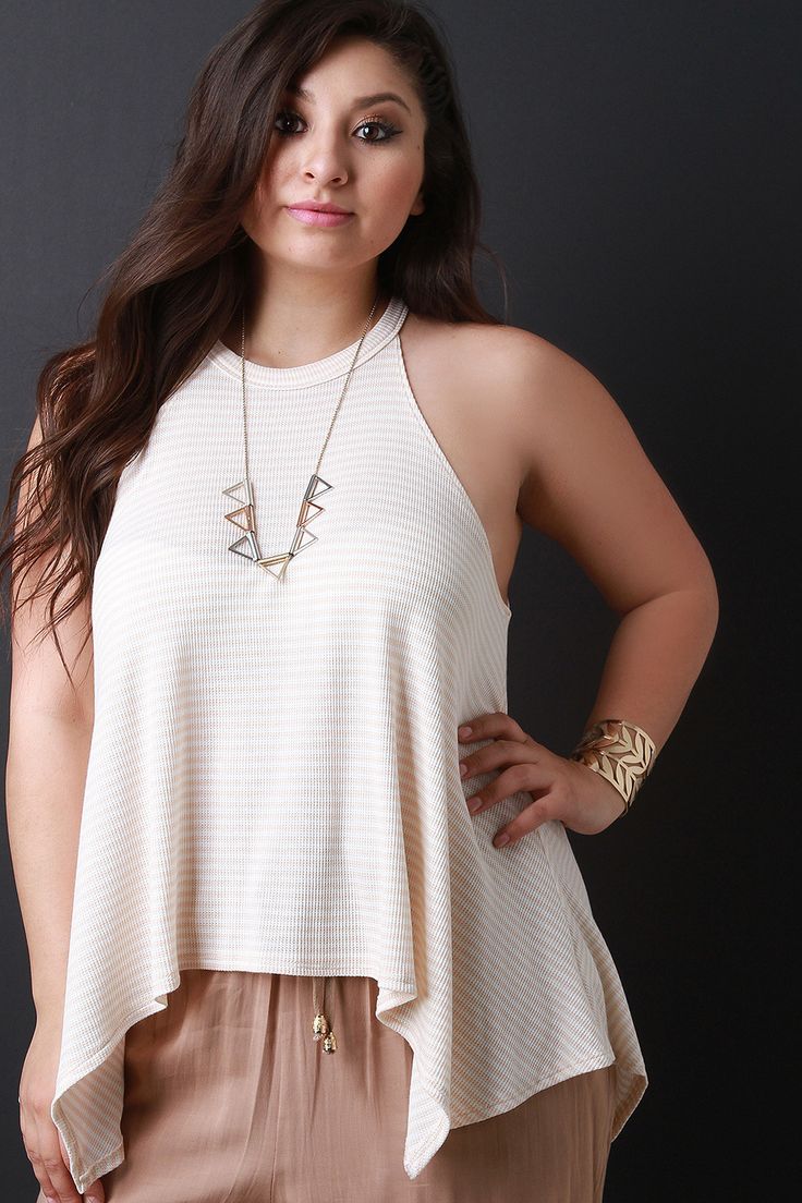 Download Mock Neck Sleeveless Thermal Knit Top | Tank top fashion, Tops