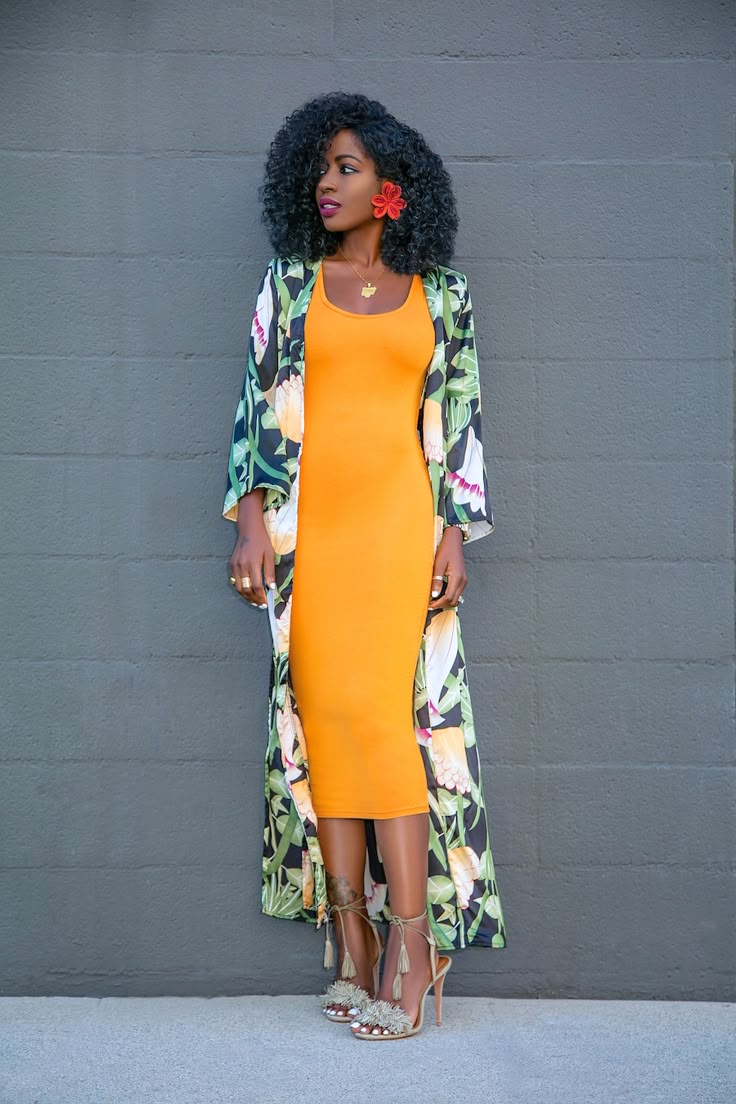 Style Pantry Floral Kimono + Tank MidiDress Summer