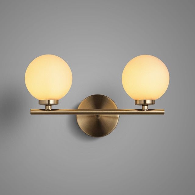 Nordic Post Modern Restaurant Cafe Bar Led Wall Lights Simple Bedroom Living Room Bedside Double Head Glass Wal Wall Lights Led Wall Lights Wall Lights Bedroom