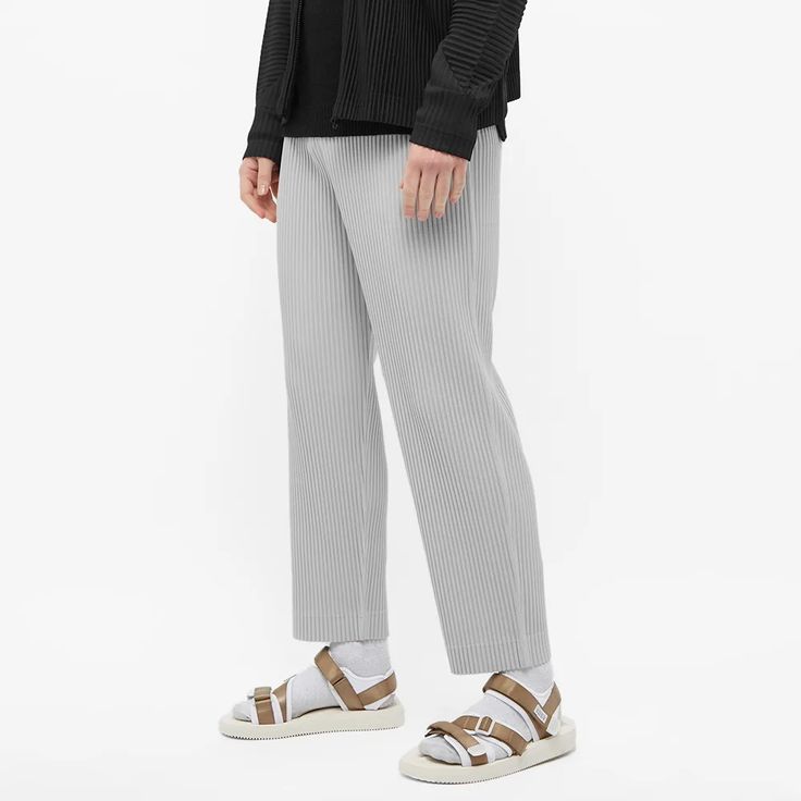 Homme Plissé Issey Miyake JF150 Pleated Trouser Light Grey | END