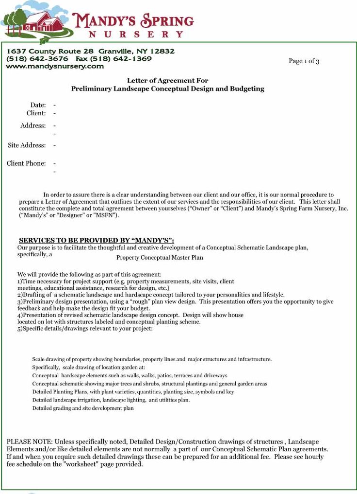 landscape contracts samples