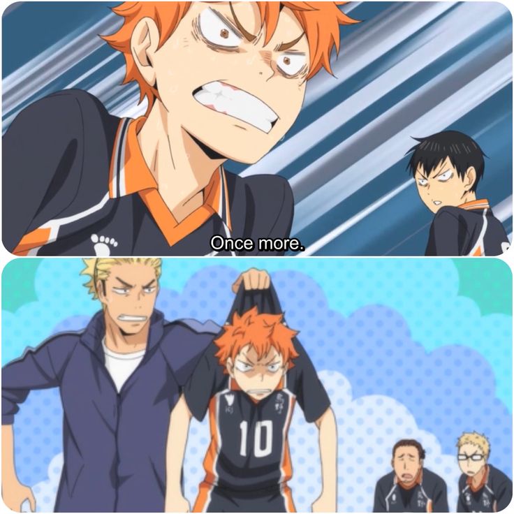 two anime characters one with an orange hair and the other in black