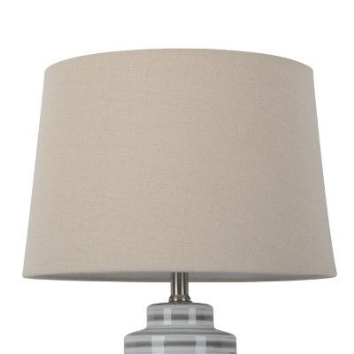Large Natural Linen Mod Drum Lamp Shade Threshold Lampshade Light Shades Large Natural Linen Mod Drum Lamp Shade, Slip Uno Drum Lamp Shades