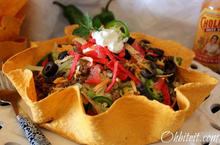 Oven Fried Taco Salad Recipes Taco Salad Mexican Food Recipes learn-how-to-make-these-delicious-and-homemade-taco-shells-they-are-so