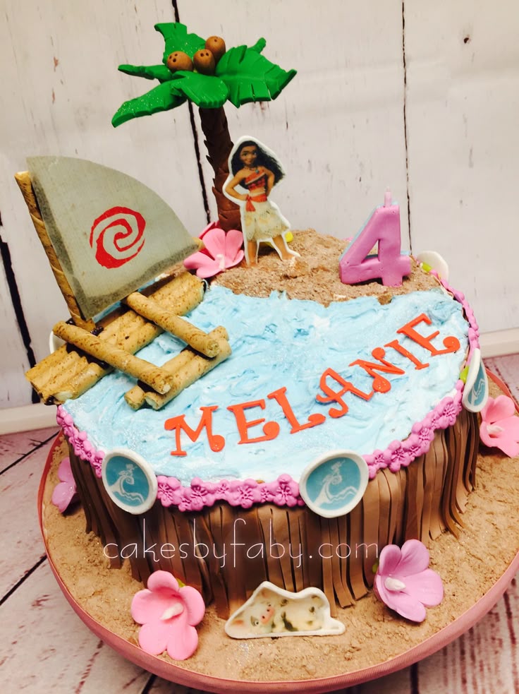 Moana Birthday Cake Frosted Moana Birthday Cake Frosted