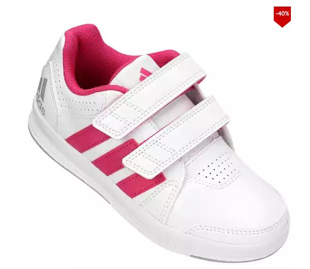 Tênis Adidas Lk Trainer 7 Cf K Synth Infantil - Branco e Pink