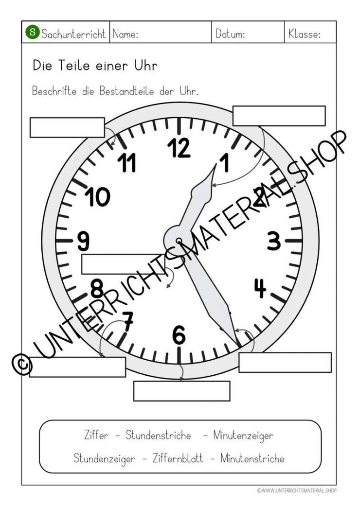 Arbeitsblätter uhr kennenlernen