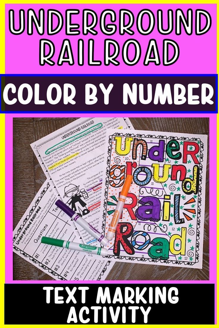 Underground Railroad Color by Number and Text Marking