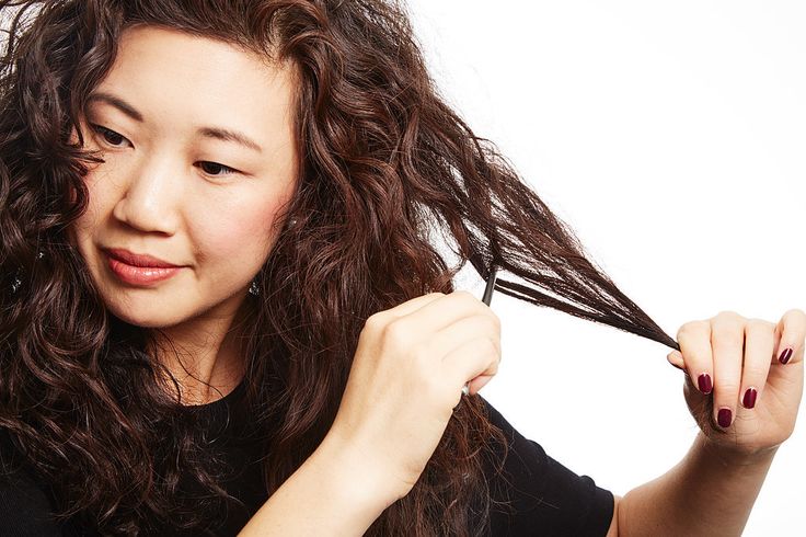 Asian messy curly screaming