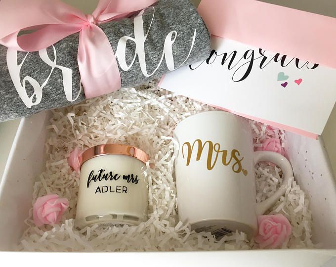 Bride to be Gifts Hamper  Best gift idea for Bridal shower Cute Handpicked  Gift Hampers Basket with Bride To Be Sash & Personalized Satin Robe.  Thoughtful Bride to be Gifts box