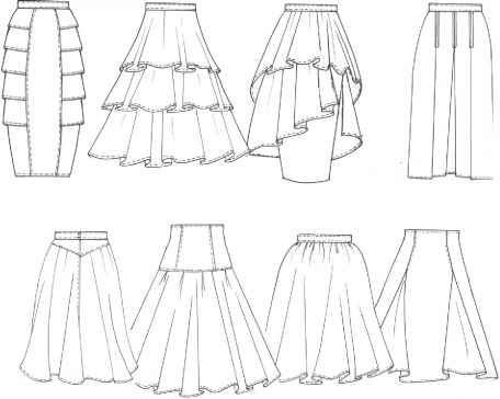 sketch skirt with tiered flounces fashion design ruffle draw