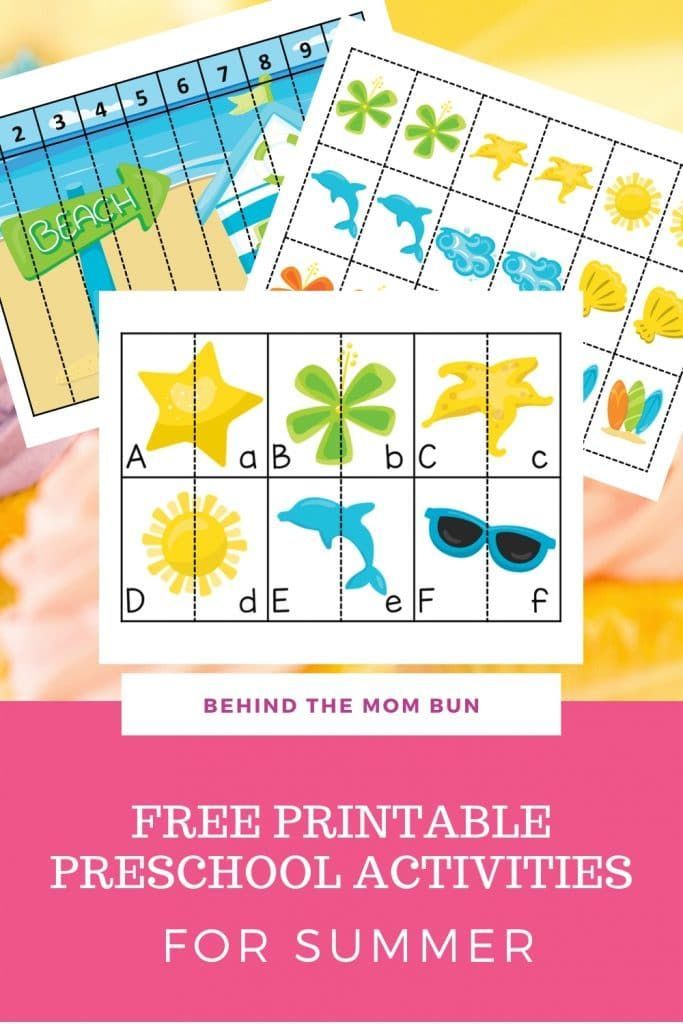 Free Printable Preschool Activities For Summer - Behind The Mom Bun In 2020 Preschool Activities, Free Printables, Pattern Activities Free Printable Preschool Activities For Summer - Behind The Mom Bun In 2020 Preschool Activities, Free Printables, Pattern Activities