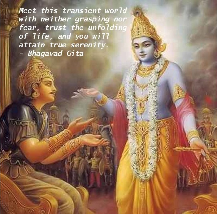 a look at the themes in bhagavad gita Take a look at some of these bhagavad gita lessons you can use to bring your life back on the right track read more: 10 stress management tips you can learn from the bhagavad gita you might even want to take a few learnings from here and stick some bhagavad gita quotes on your desk or put them on a bookmark. a look at the themes in bhagavad gita Take a look at some of these bhagavad gita lessons you can use to bring your life back on the right track read more: 10 stress management tips you can learn from the bhagavad gita you might even want to take a few learnings from here and stick some bhagavad gita quotes on your desk or put them on a bookmark.