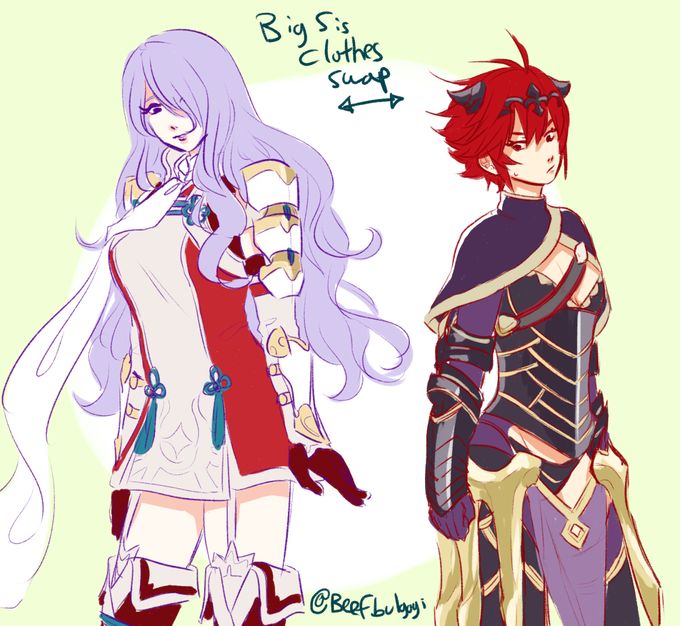 Fire Emblem: If/Fates - Camilla and Hinoka clothes swap Body Swap Porn Fan Art - Fire Emblem: If/Fates - Camilla and Hinoka clothes swap
