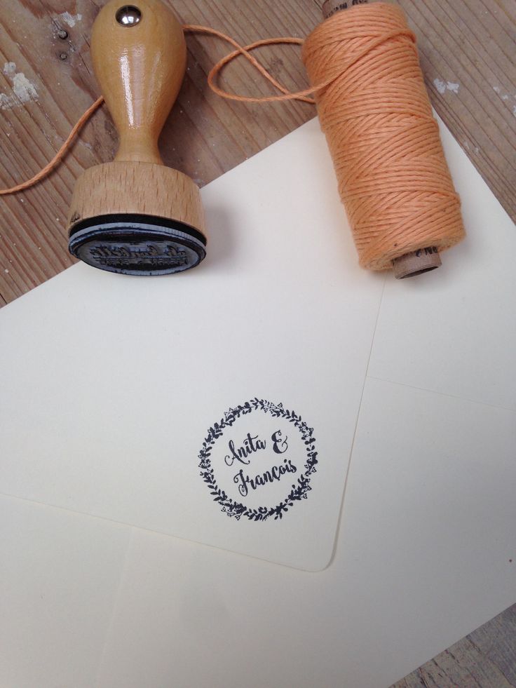Logo-Stempel für Hochzeitseinladung „Kräuter & Peach ...