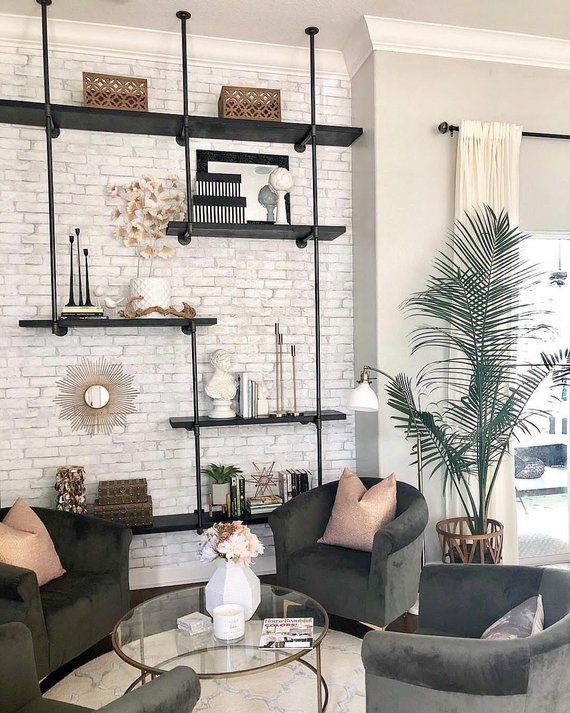 Loft White Texture Brick Peel And Stick Modern Industrial Etsy In 2021 Brick Living Room Brick Wall Living Room Brick Wall Bedroom