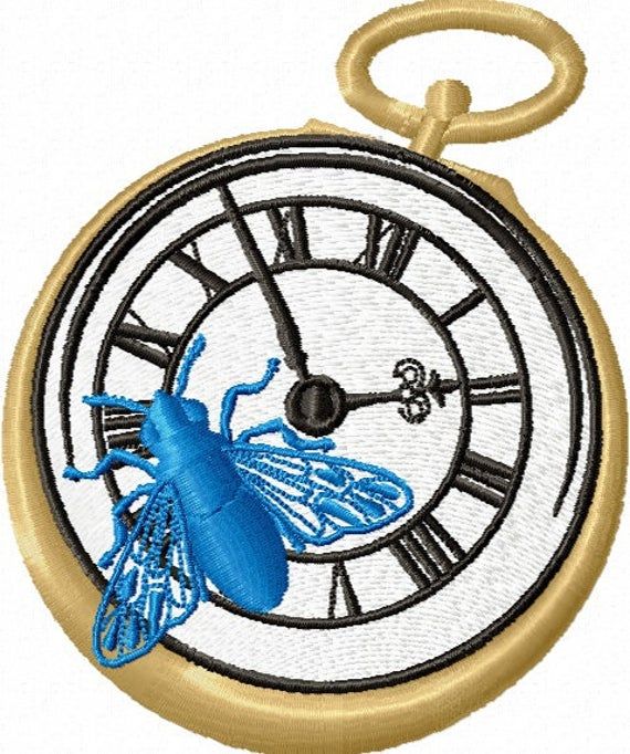 Pocket Watch Motif Machine Embroidery Design