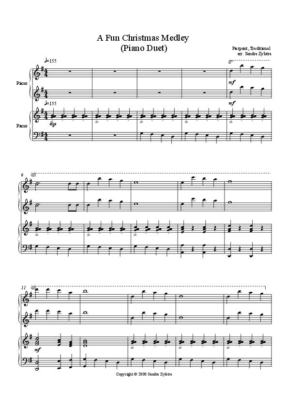 A Fun Christmas Medley Piano Duet Bladmuziek Piano Bladmuziek Muziek