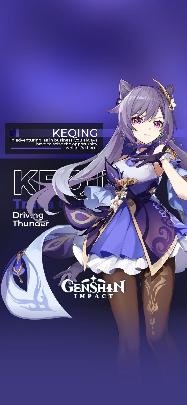 Keqing Genshin Impact Mobile Wallpaper | Gadis animasi, Animasi