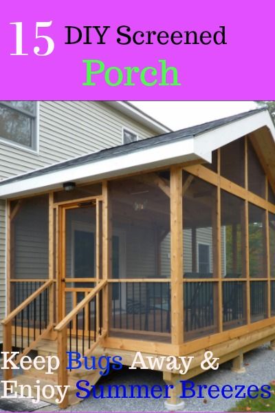 15 DIY Screened In Porch-Learn How To Screen In A Porch ✻ DIY 15 DIY Screened In Porch to seal your porch from bugs and enjoy being outdoor. - 15 DIY Screened In Porch-Learn How To Screen In A Porch ✻ DIY