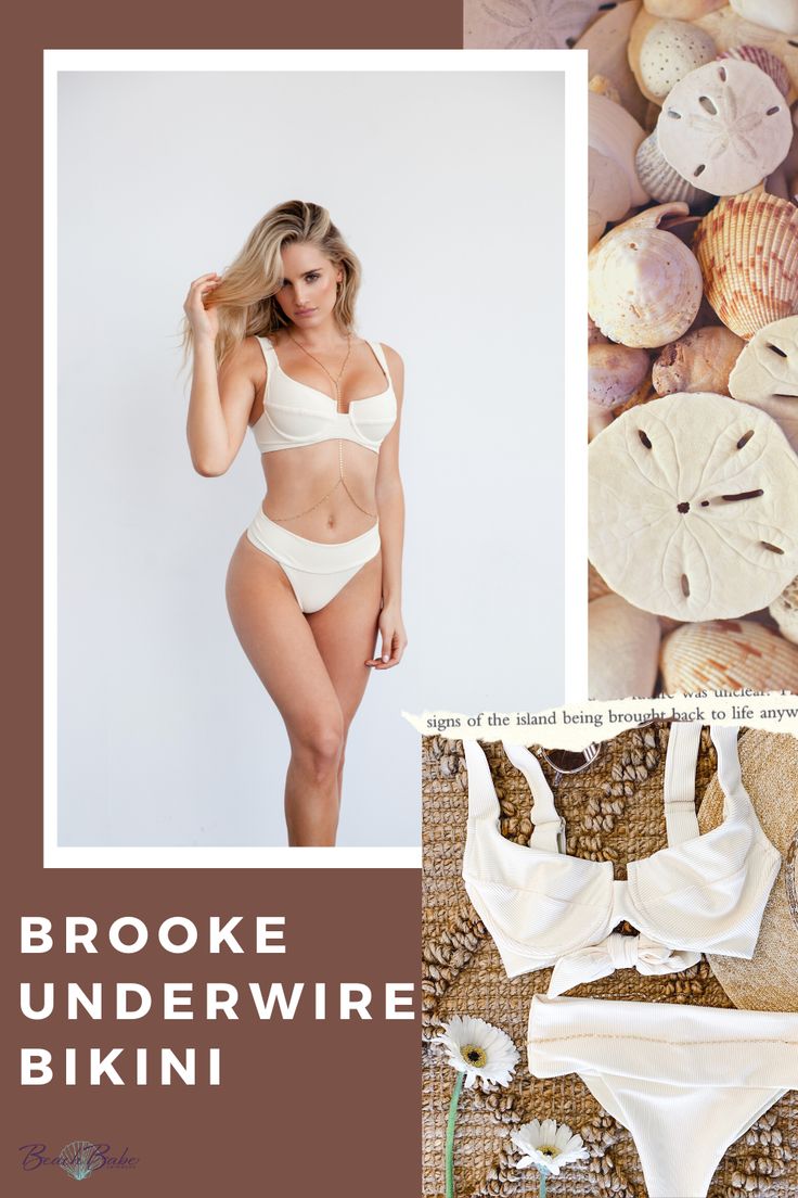 Shop Underwire & Supportive Bikinis / Beach Babe Swimwear / Cute Bikinis / Trendy Swimwear / Cream