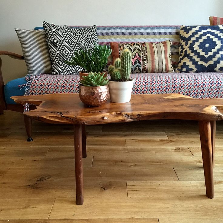 16 Best Bring The Outdoors In Images On Pinterest Furniture Home Mid Century Walnut Live Edge Coffee Table