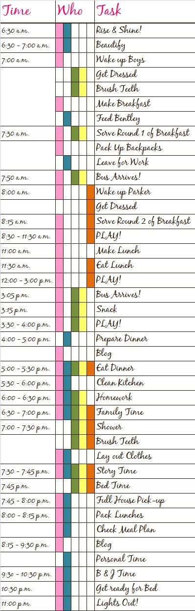 make a daily schedule online