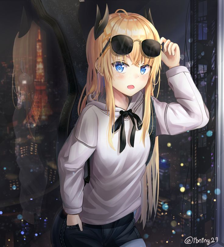 Anime girls blonde hair blue eyes