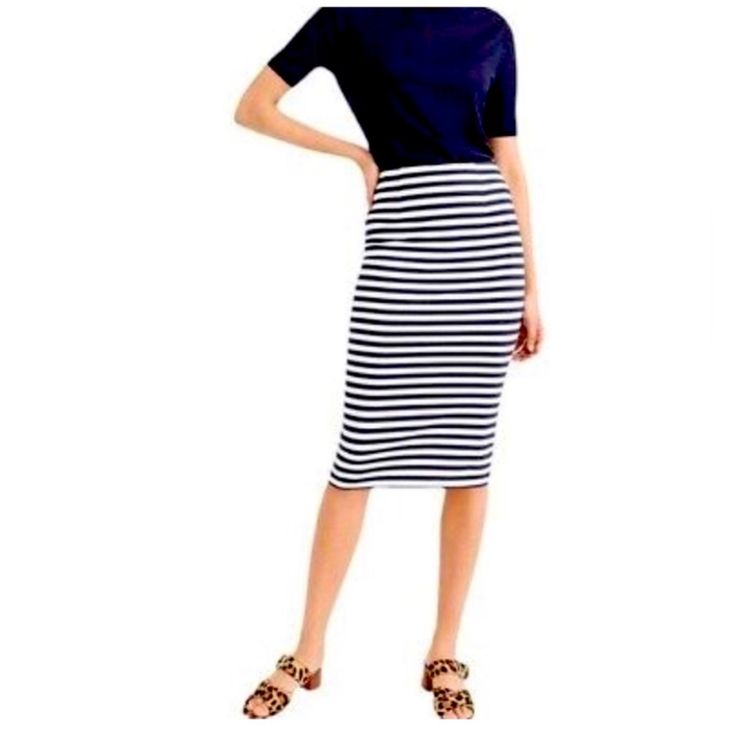 J crew navy pencil skirt online
