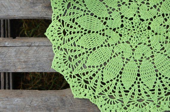 Crochet Cotton Round Doily 40cm Lime Green Crochet Cotton Round Doily 40cm Lime Green