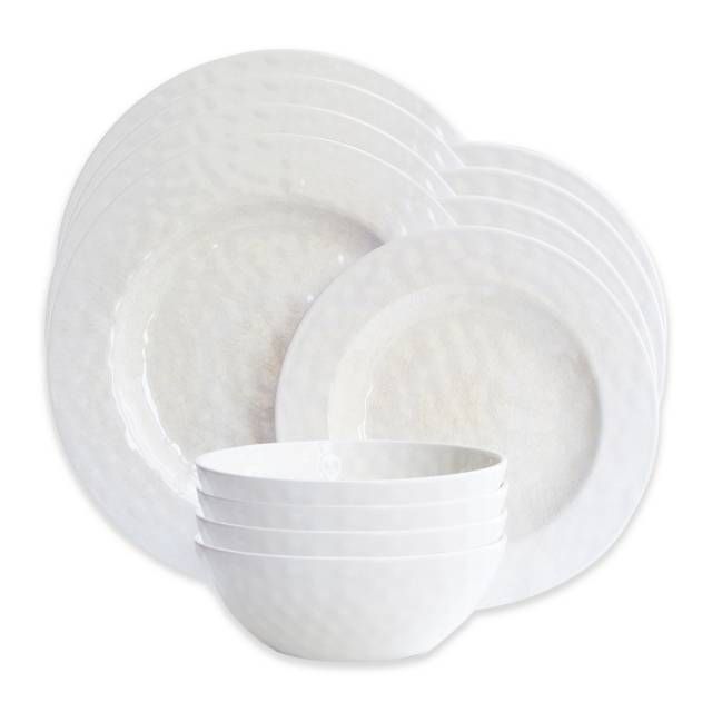 White Melamine Dinnerware Parhoma 24 Piece Modern American Atelier 12 Piece Melamine Dinnerware Set In Cream Sc 1 St Pinterest