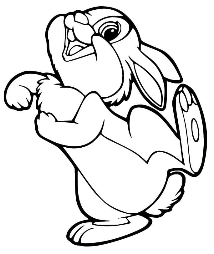 Funny Thumper coloring page | Cartoon coloring pages, Bunny coloring