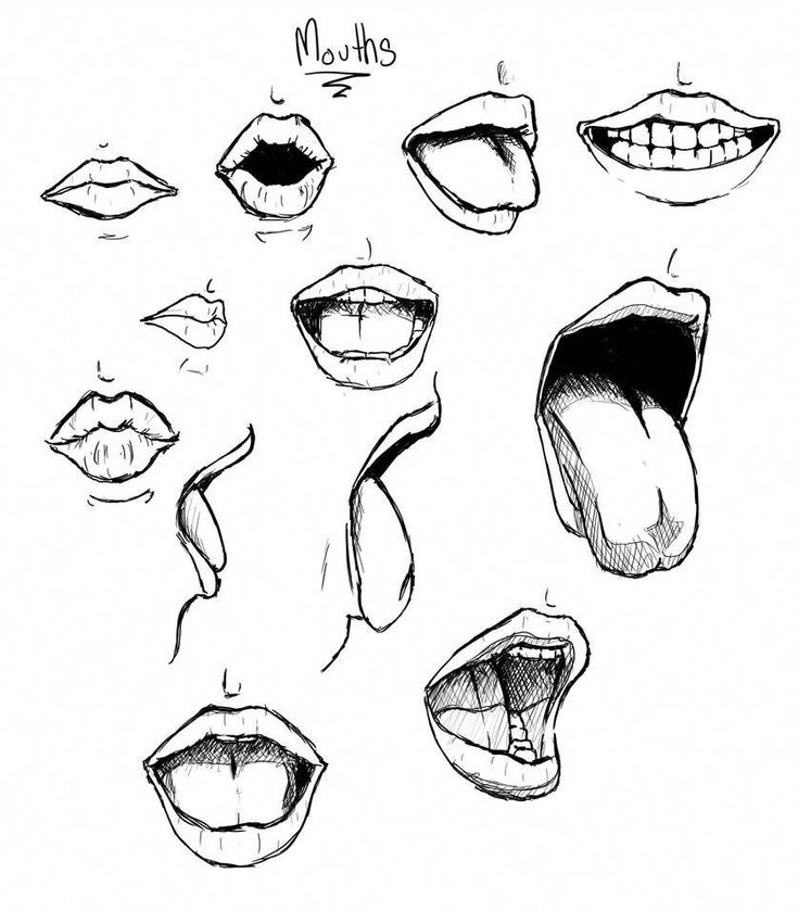 Anime mouth side view