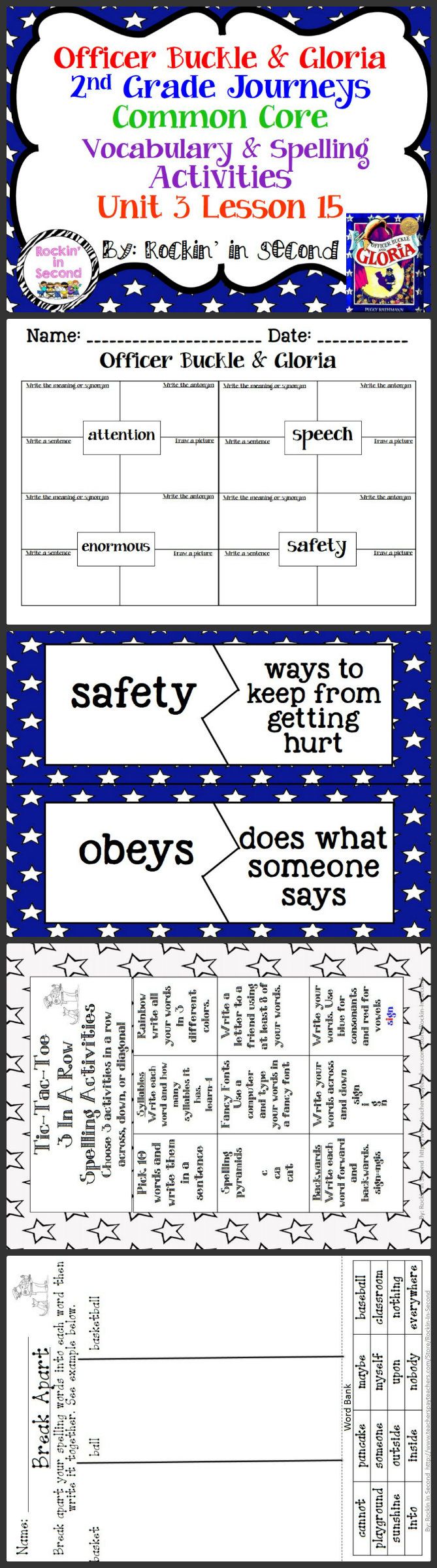Worksheets Officer Buckle And Gloria Worksheets 19 best officer buckle and gloria images on pinterest journeys spelling vocab activities lesson 15