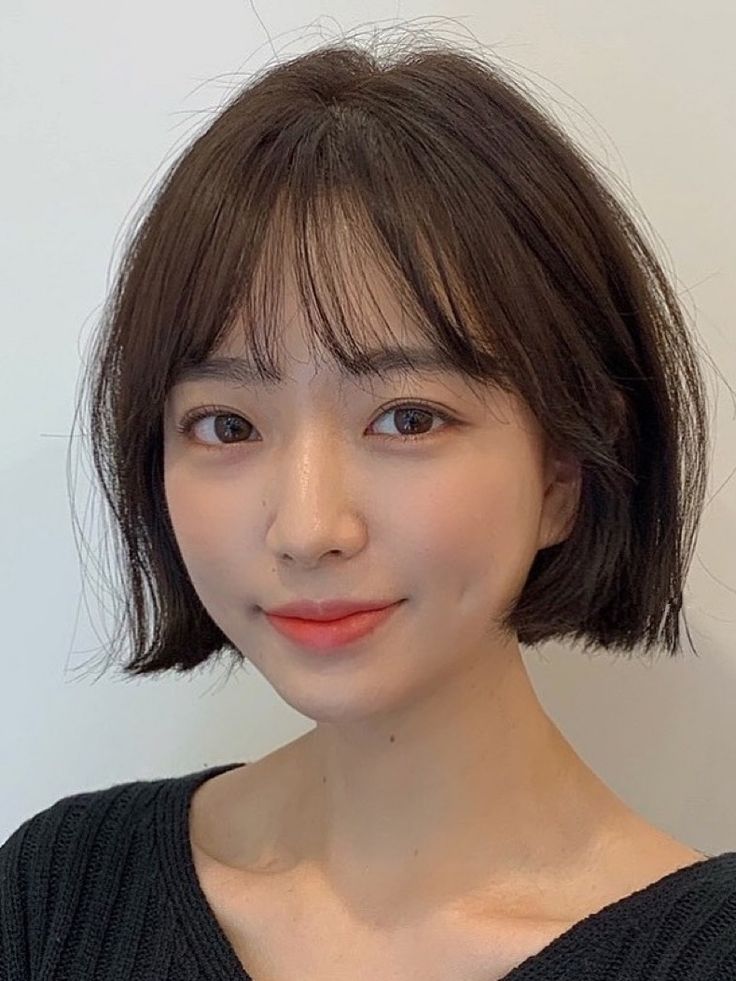 Korean see through bangs (wispy bangs) with bob Short Bobs With Bangs ...