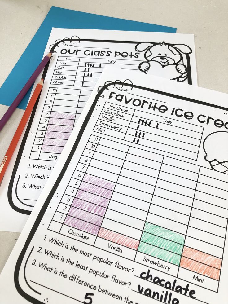 Data Analysis and Graphing Worksheets | Column Graph Activities | Tally