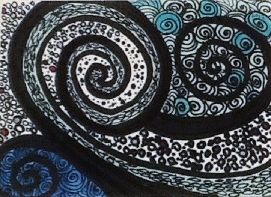 Original abstract ACEO modern small format art SFA swirls fantasy - abstract format Original abstract ACEO modern small format art SFA swirls fantasy - abstract format