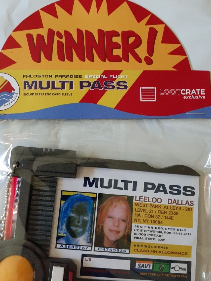 Loot Crate Exclusive The Fifth Element Leeloo Dallas Multi Pass multipass Loot Crate Exclusive The Fifth Element Leeloo Dallas Multi Pass multipass