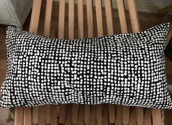 Orkanen bolster pillow case, 30x60cm Black pleated lumbar pillow Bench