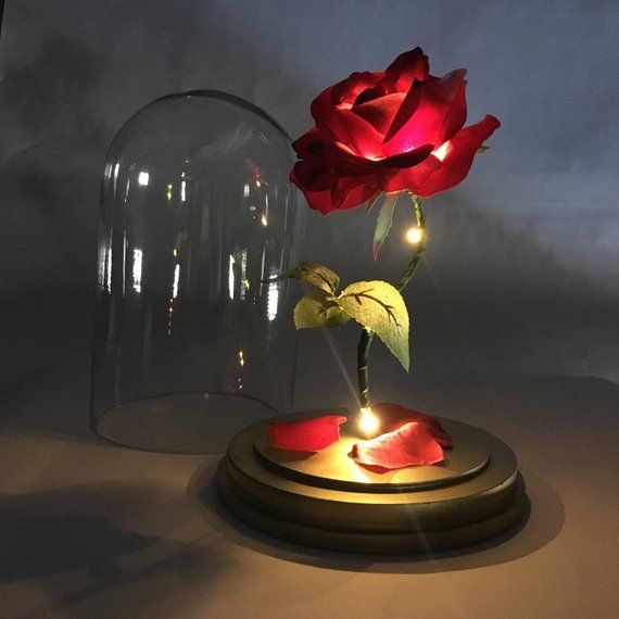 Lampara Rosa Encantada De La Bella y La Bestia Disney