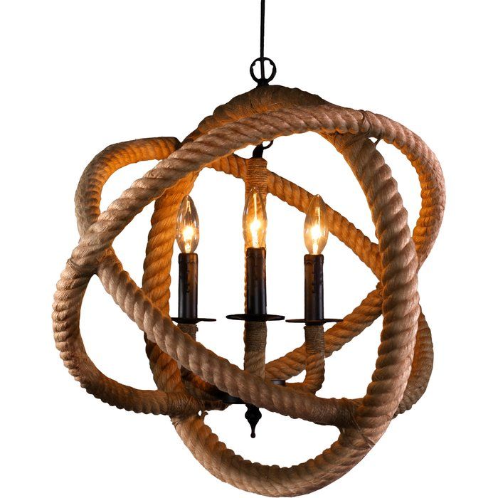 Warehouse of Tiffany's Rope Enclosed 3 light Chandelier Warehouse of Tiffany's Rope Enclosed 3 light Chandelier
