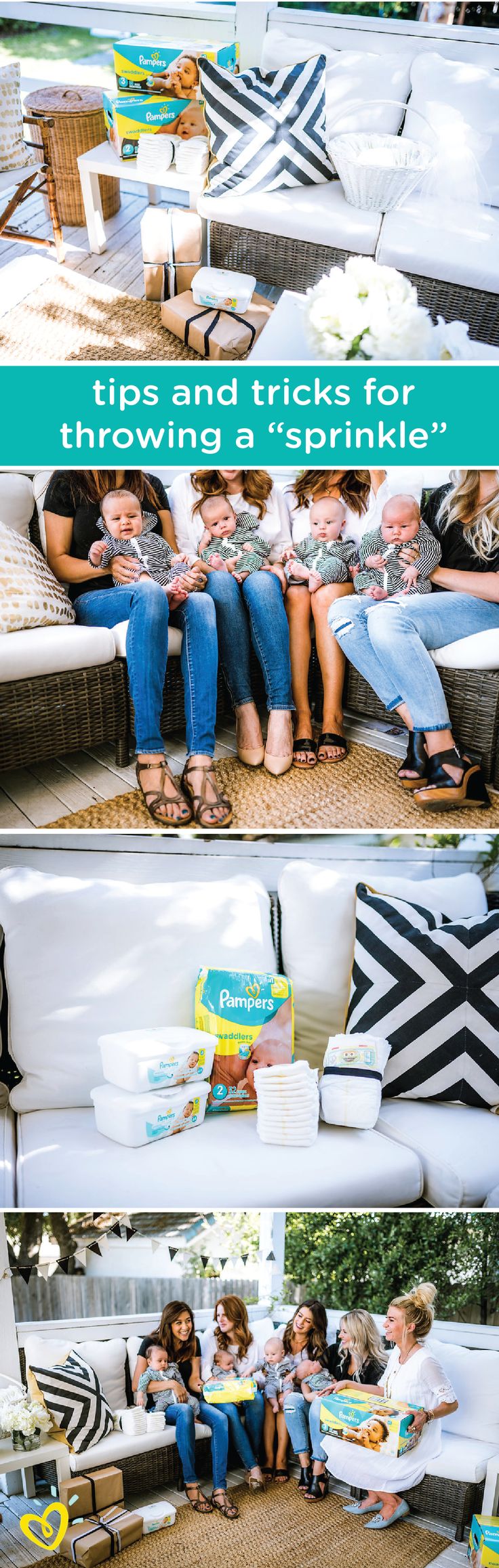 This DIY baby sprinkle party is like a mini baby shower that you can share with your friends and family. Have guests bring some essential baby supplies, like Pampers Swaddlers diapers, in place of presents. You’ll still get to celebrate the new addition to your family while ensuring that you’re well prepared for when baby arrives. Check out the rest of this article to learn more.
