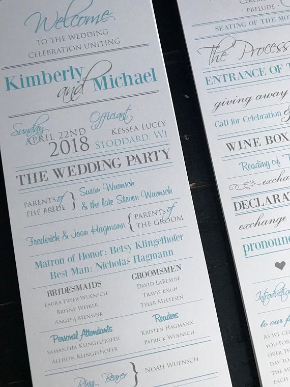 wedding programs sky blue silver custom wedding program design