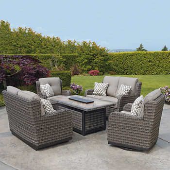 Eastport 5 Piece Fire Set Extérieur Art De Vivre Eastport 5 Piece Fire Set, St Louis Patio Sets