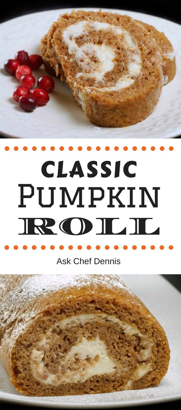 Classic Pumpkin Roll, sweet treats, fall, desserts, creamy, yummy Most ...