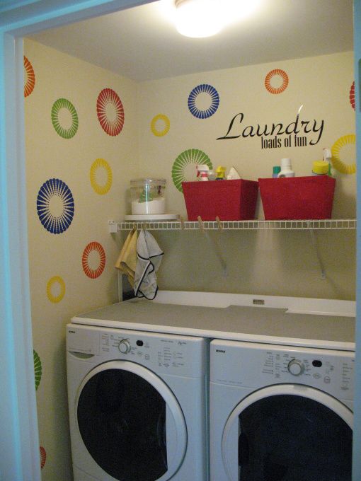 Laundry Room Loads Of Fun Used Funky Circle Decals To Decorate Laundry Room Loads Of Fun Used Funky Circle Decals To Decorate My It Helps Make Bathroom