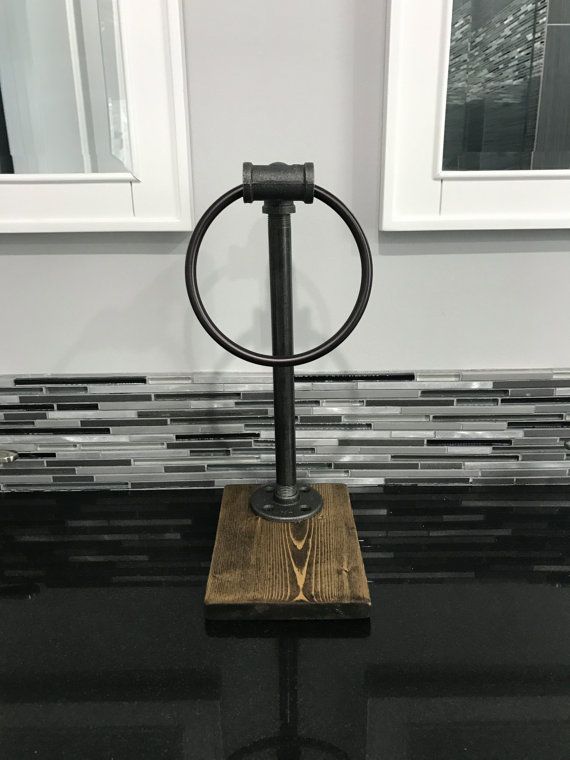 Hand Towel Ring Stand Industrial Rustic Bathroom Decor Guest Holder Handmade Modern Hand Towel Ring Stand Industrial Rustic Bathroom Decor Guest Holder Handmade Modern