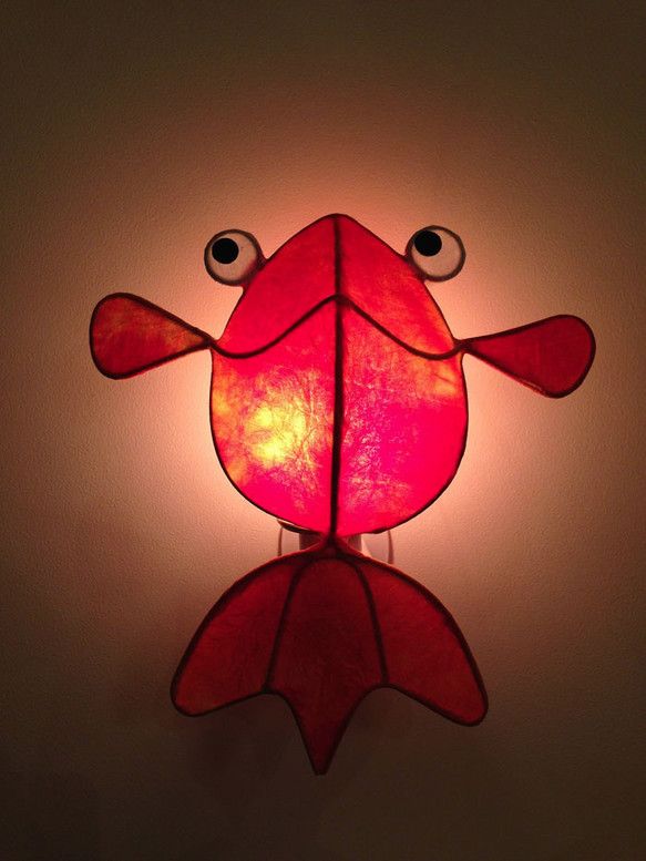 金魚のあかり 紙のランプシェード ステンドグラス 常夜灯 金魚のあかり 紙のランプシェード ステンドグラス 常夜灯