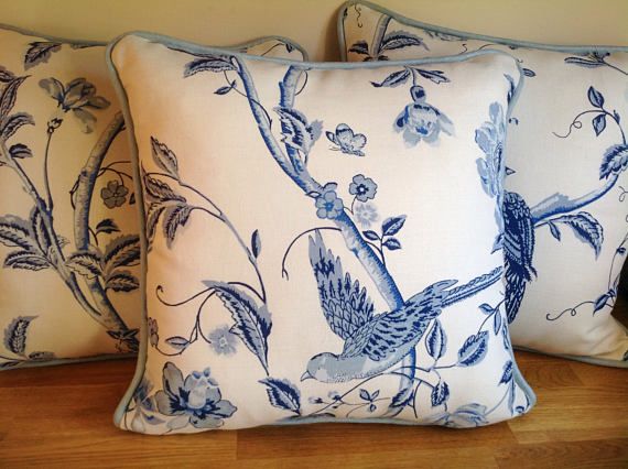 Handmade Laura Ashley Summer Palace Royal Blue Cushion With Almofadas - Laura Ashley Summer Palace Royal Blue Bedding Handmade Laura Ashley Summer Palace Royal Blue Cushion With Almofadas - Laura Ashley Summer Palace Royal Blue Bedding